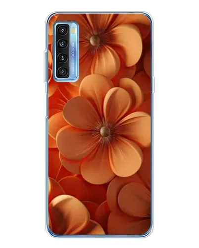 Чехол для TCL 20L Plus с картинкой «Оранжевый макро цветок»