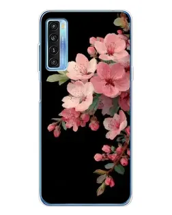 Чехол для TCL 20L Plus с картинкой «Розовая ветка сакуры»