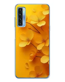 Чехол для TCL 20L Plus с картинкой «Золотые лепестки»