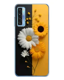 Чехол для TCL 20L Plus с картинкой «Подсолнух и ромашка»