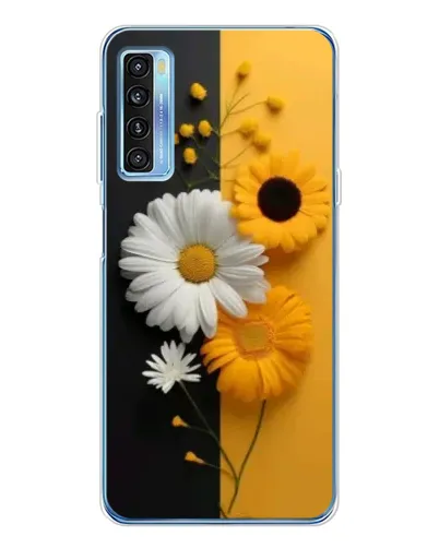 Чехол для TCL 20L Plus с картинкой «Подсолнух и ромашка»