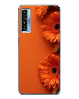 Чехол для TCL 20L Plus с картинкой «Оранжевые герберы»