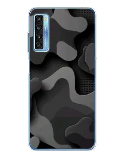 Чехол для TCL 20L Plus с картинкой «Темный абстрактный камуфляж»
