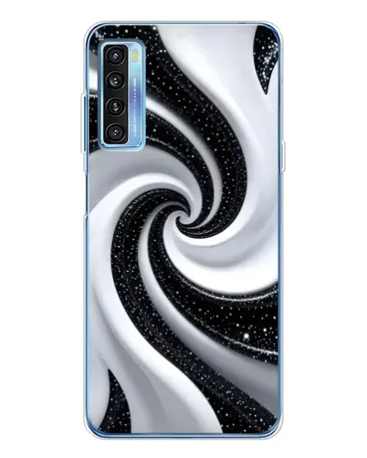Чехол для TCL 20L Plus с картинкой «Черно-белая спираль» Чехол для TCL 20L Plus с картинкой «Черно-белая спираль»