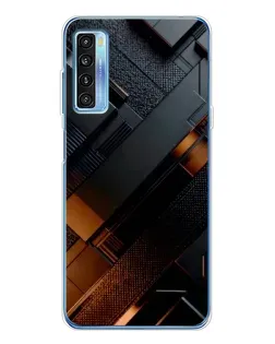 Чехол для TCL 20L Plus с картинкой «Черные геометрические блоки»
