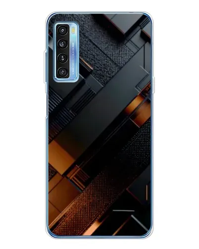 Чехол для TCL 20L Plus с картинкой «Черные геометрические блоки» Чехол для TCL 20L Plus с картинкой «Черные геометрические блоки»