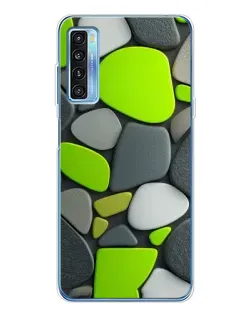 Чехол для TCL 20L Plus с картинкой «Яркая неоновая галька»