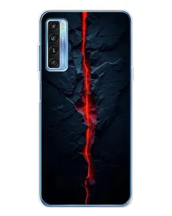 Чехол для TCL 20L Plus с картинкой «Kрасная лавовая трещина»