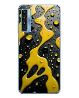 Чехол для TCL 20L Plus с картинкой «Жидкое желтое золото»