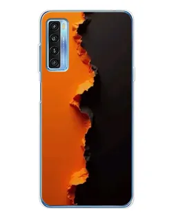 Чехол для TCL 20L Plus с картинкой «Оранжевый разлом»