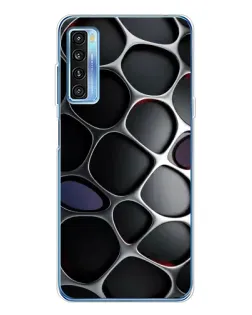 Чехол для TCL 20L Plus с картинкой «Объемная темная решетка»