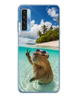 Чохол для TCL 20L Plus з картинкою «Капібара на морі»