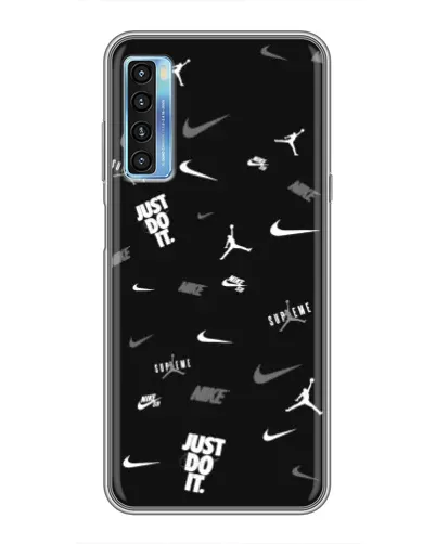 Чохол для TCL 20L з картинкою «Nike Black Pattern»