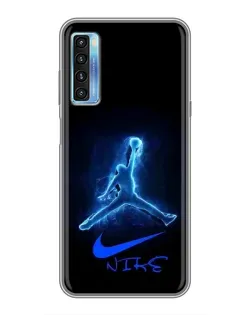 Чохол для TCL 20L з картинкою «Jordan Neon Blue»