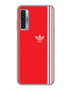 Чехол для TCL 20L с картинкой «Красный минимализм Adidas»