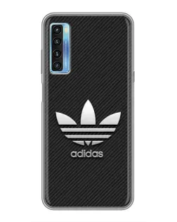 Чехол для TCL 20L с картинкой «Adidas Карбоновая текстура»