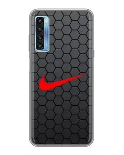 Чехол для TCL 20L с картинкой «Nike — карбоновая сетка»