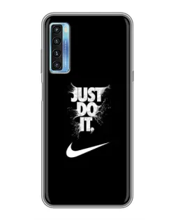 Чехол для TCL 20L с картинкой «Текстовый принт Nike»