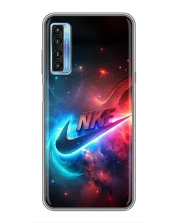 Чехол для TCL 20L с картинкой «Огненный логотип Nike»
