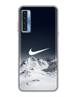 Чехол для TCL 20L с картинкой «Nike — зимние горы»