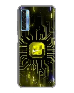 Чехол для TCL 20L с картинкой «Nike — золотая искра»