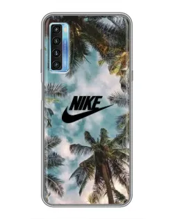 Чохол для TCL 20L з картинкою «Тропічний принт Nike»