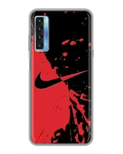 Чохол для TCL 20L з картинкою «Червоні бризки Nike»