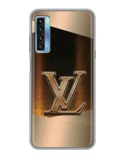 Чехол для TCL 20L с картинкой «LV — золотое сияние»