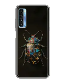 Чехол для TCL 20L с картинкой «LV — мраморный принт»