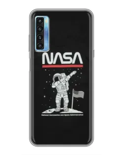 Чехол для TCL 20L с картинкой «NASA — шагаем по Луне»