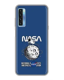 Чехол для TCL 20L с картинкой «NASA — лунная миссия»