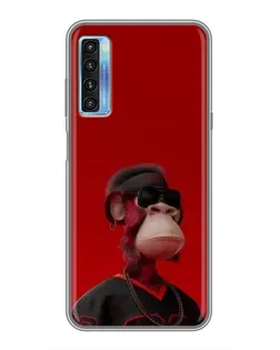Чехол для TCL 20L с картинкой «Bored Ape в красном»