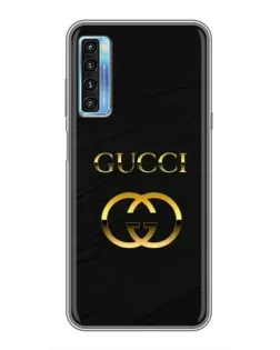 Чехол для TCL 20L с картинкой «Золотой логотип Gucci»