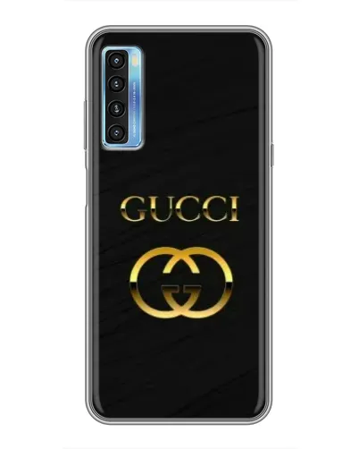 Чехол для TCL 20L с картинкой «Золотой логотип Gucci»