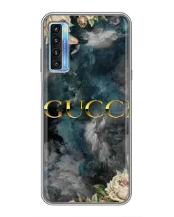 Чехол для TCL 20L с картинкой «Абстрактные цветы Gucci»