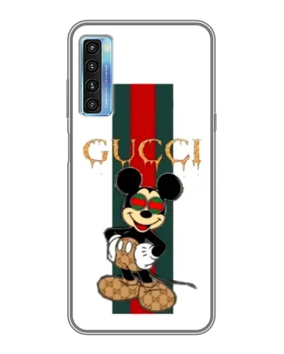 Чехол для TCL 20L с картинкой «Микки Маус Gucci — полосы»