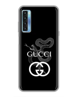 Чехол для TCL 20L с картинкой «Gucci — серебряная змея»
