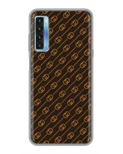 Чехол для TCL 20L с картинкой «Gucci — золотые диагонали»