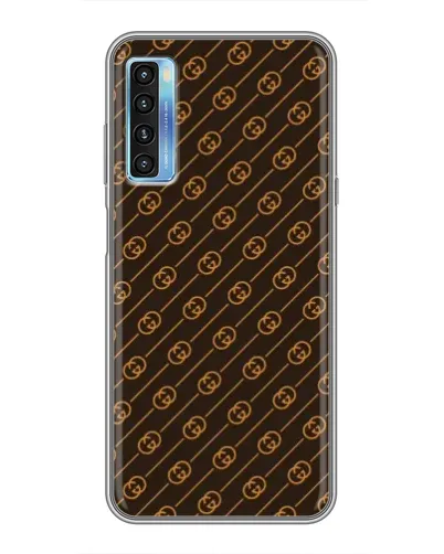Чехол для TCL 20L с картинкой «Gucci — золотые диагонали»