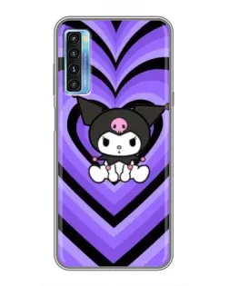 Чехол для TCL 20L с картинкой «Kuromi и фиолетовые сердца»