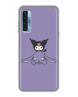 Чехол для TCL 20L с картинкой «Kuromi на лиловом фоне»