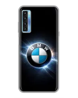 Чехол для TCL 20L с картинкой «BMW — неоновое сияние»