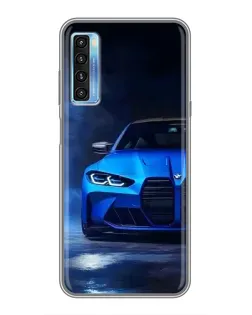 Чехол для TCL 20L с картинкой «Голубая BMW M4»