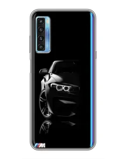 Чехол для TCL 20L с картинкой «Силуэт BMW в темноте»