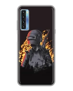 Чехол для TCL 20L с картинкой «PUBG — огненный силуэт» Чехол для TCL 20L с картинкой «PUBG — огненный силуэт»