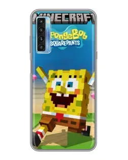 Чохол для TCL 20L з картинкою «Губка Боб Minecraft»