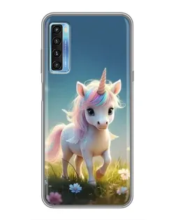 Чехол для TCL 20L с картинкой «Единорог на поляне»