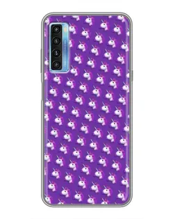 Чехол для TCL 20L с картинкой «Единороги на фиолетовом» Чехол для TCL 20L с картинкой «Единороги на фиолетовом»