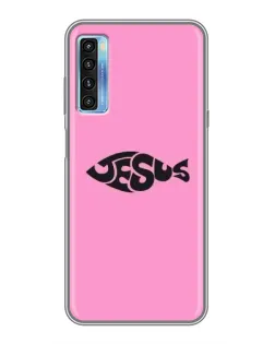 Чехол для TCL 20L с картинкой «Розовый символ  Jesus»
