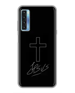 Чехол для TCL 20L с картинкой «Графический крест Jesus» Чехол для TCL 20L с картинкой «Графический крест Jesus»